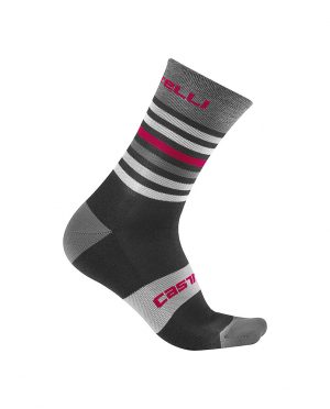 CALCETINES CASTELLI GREGGE 15 - GRANDE / EXTRA GRANDE - NEGRO / ROJO