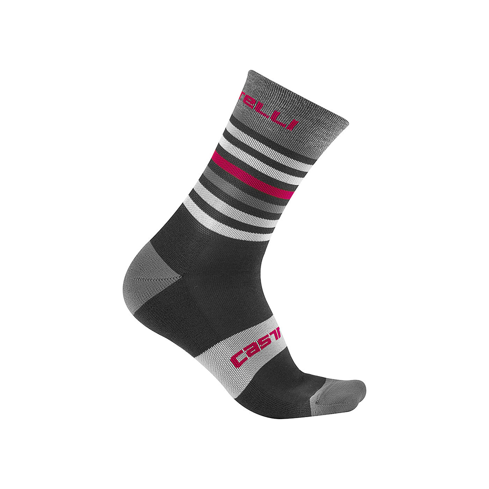 CALCETINES CASTELLI GREGGE 15 - GRANDE / EXTRA GRANDE - NEGRO / ROJO