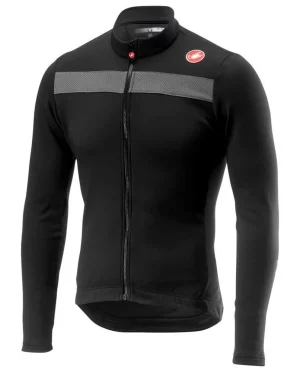 JERSEY CASTELLI FLY MANGA LARGA NEGRO