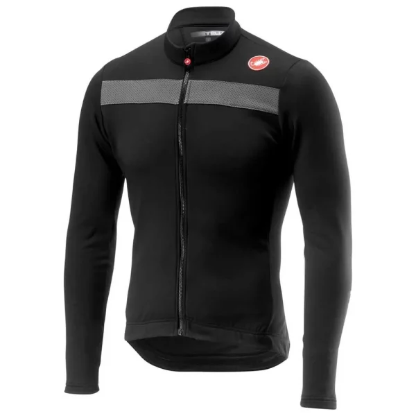 JERSEY CASTELLI FLY MANGA LARGA NEGRO