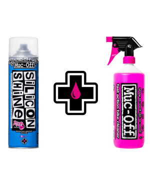 KIT MUC-OFF LIMPIADOR BIKE CLEANER + ABRILLANTADOR SILICONE SHINE